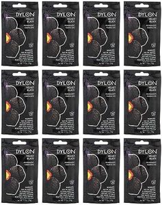 Dylon Pk Permanent Fabric Dye 1.75oz-Velvet Black, Multipack of 12, 12 Pack