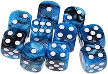 Yiotfandoll 10PCS Polyhedral Dice D6 Dice 16mm Acrylic Dice Game Dice for RPG MTG DND Dice Table Games (Blue Black)