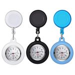 Fob Watch Doctor Retractable Fob Watches Clip- on Hanging Lapel Watches with Second Hand for Nurses- 3PCS