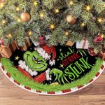 ALINK Merry Christmas Tree Skirt 48 Inches Green Tree Skirt Soft Plush Xmas Tree Skirt New Year Farmhouse Christmas Tree Decorations Christmas Tree Mat for Merry Christmas Party Supplies