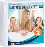 Utopia Bedding Zippered Mattress Encasement Queen (Pack of 2) - 100% Waterproof and Bed Bug Proof Mattress Protector - Absorbent, Six-Sided Mattress Cover