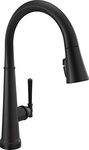 Delta Faucet Emmeline Black Kitchen Faucet with Pull Down Sprayer, Touch Kitchen Faucet, Faucets for Kitchen Sinks, Single-Handle, Delta Touch2O Technology, Matte Black 9182T-BL-DST