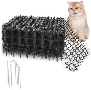 Pckobever 12 Pcs Cat Scat Mat With Spikes,15.5 * 20cm Cat Repellent Mat With Spikes Anti Cat Dog Deterrent,Prickle Strip Dig Stopper Stirp Pet Deterrent Net With 4 U-Shaped Pegs For Garden,Fence