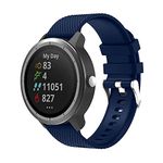 Ontube 20mm Soft Silicone Replacement Bands Compatible with Garmin Vivoactive 3/Venu/Venu sq/Venu 2 Plus/Galaxy Watch 42mm/Gear S2 Classic/Watch 3 41mm/Active 40mm/Active 2 (Navy)