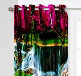 Ultimate Trends Premium Polyester 3D Digital Nature Landscape Printed 90% Blackout Curtains for Window, 6 feet, Pack of 2 Piece, Multi Color, (UTCR-1329_BC_E)