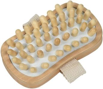 Natural Wooden Lymphatic Drainage Tool - Rectangular Body Massager with Nodules for Cellulite, Muscle Relief & Circulation - Easy-Grip Hand Strap Design