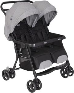 Graco DuoRider Double Pushchair – Lightweight, Steeple Gray, Birth to 3 Years
