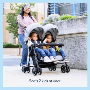 Graco DuoRider Double Pushchair – Lightweight, Steeple Gray, Birth to 3 Years