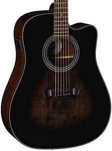 Dean Guitars 6 String St Augustine Dreadnaught Cutaway Solid Top Acoustic/Electric Guitar, Right, Satin Vintage Black Burst (SA DREAD CE VB)