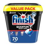 Finish® Quantum® Infinity Shine® Dishwasher Detergent Pods, 3 Chamber Formula with PowerBall, 2X Grease Fighting*, 24H Dried-On Stains, Shine Protection, No Pre-Rinse, 70 Tabs