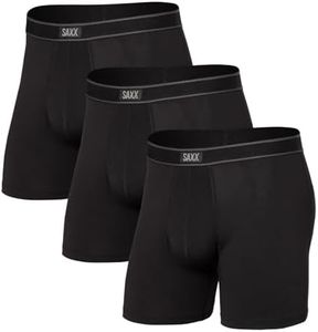 SAXX Men's DAYTRIPPER Boxer Briefs, 3-Pack, Black, Medium