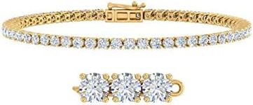 3 3/4 to 4 Carat Diamond Tennis Bracelet in 14K Gold (6.5 Inch to 7.5 Inch) - IGI Certified (I1-I2 Clarity), 7 Inch, 14K Yellow Gold, Diamond