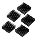 sourcingmap Aluminum Heatsink Cooler Circuit Board Cooling Fin Black 25mmx25mmx10mm 5Pcs for Led Semiconductor Integrated Circuit Device