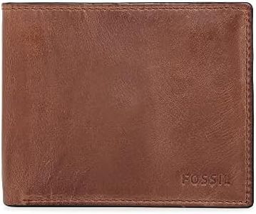 FOSSIL ML3687200 Derrick RFID Large Coin Pocket Bifold Wallet, Brown