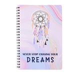 Papboo A5 Handy, Easy to Carry,Dreams, Dream Catcher Spiral Wiro Notebook : 100 GSM Natural Shade Paper, Dot Grid, 120 Pages, Journal, Diary, Gift