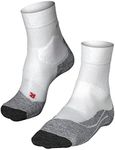 FALKE Women's RU3 Comfort Running Socks, Mid Calf, Thick Cushion, Anatomic, Breathable Quick Dry, Organic Lyocell, White (White-Mix 2020), 5-6, 1 Pair