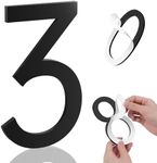 5 Inch House Numbers, Self-adhesive House Number Acrylic Modern House Numbers for Outside Black Mailbox Numbers Address Home Number for House Apartments Office Hotel Room Easy to Install (3)