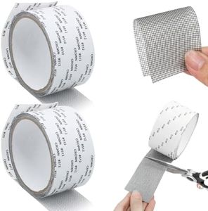 Mucpad Screen Repair Tape,2in X 6.56 FT Window Screen Door Repair Kit,Screen Tape Mesh Repair,Strong Adhesive Fiberglass Mesh Patch Tape (Gray-2PC)