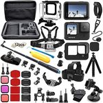 BMUUPY Accessories Kit for Gopro Hero 12 11 10 9 Black Accessory Bundle Waterproof Housing Case Filter Silicone Protector Lens Screen Tempered Glass Head Chest Strap Mount Set for Gopro12 HERO11