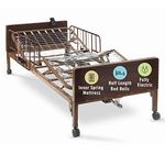 Full Electric Hospital Bed with innerspring Mattress and Half Rails Included - for Home Care Use and Medical Facilities - Fully Adjustable, Easy Transport Casters, Remote - 80" x 36"