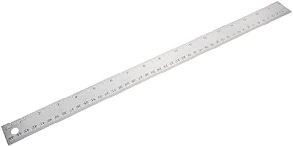 TEHAUX Stainless Steel Cork Back Ruler Metal Ruler, 45cm Corked Backed Ruler Straight Edge Ruler Rulers for Drawing Universal Measuring Ruler for Student School Office