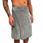 HOMELEVEL Men's Sauna Kilt - Bath Towel for Spa - Cotton Gym Towels for Men - with Hook-and-Loop Fastening & Pocket