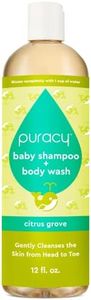 Puracy Shampoo & Body Wash for Children, Gently Scented Natural Baby Wash for Sensitive Skin, Plant-Based Baby Shampoo and Daily Bath Soap, Nourishes & Protects, 12 Ounce