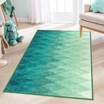 Lahome 3x5 Modern Ombre Kids Room Rug with Non Slip Backing, Washable Rug for Nursery, Stain Resistant Diamond Boys Room Rug, Soft Rugs for Bedroom (Turquoise/Multi)