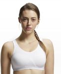 Jockey 1376 Women's Wirefree Non Padded Super Combed Cotton Elastane Stretch Full Coverage Slip-On Active Bra with Wider Straps and Moisture Move Treatment_White_S