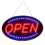 FITNATE Larger LED Open Sign, 23x14 inches Brighter&Larger Advertising Board Electric Lighted Display -UL-Flashing or Steady Mode- Lighting Up for Holiday, Business, Window, Bar, Hotel, with Open Closed Sign