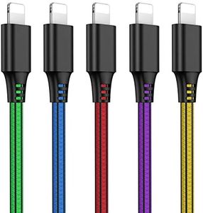 Phone Charger 5 Pack 1m(3ft) Cable Phone Charging Syncing Charger Cable Fast Charging Cord for iPhone 14 13 12 11 Pro Max XR XS Max X 10 8 7 6 SE