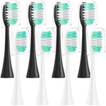 Toothbrush Replacement Heads for AquaSonic Electric Toothbrush, Refill Compatible with Black Series/Vibe Series and DUO PRO Electric Toothbrush, 8 Pack (black/white)