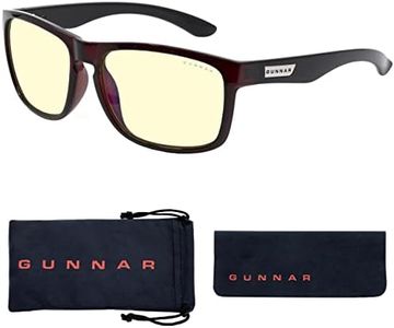 Gunnar Gaming and Computer Eyewear - Intercept, Merlot/Onyx, Lens Tint: Amber (Blocks 65% Blue Light & 100% UV Light) - Blue Light Blocking Glasses - Patented lens