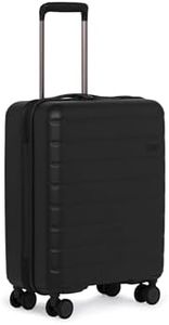 ANTLER - Stamford 2.0 Hard Shell Cabin Suitcase - 54.1 x 40.2 x 20 cm 37L, Lightweight with 4 Spinner Wheels, TSA Locks, Carry On Luggage Approved by easyjet & British Airways - Black
