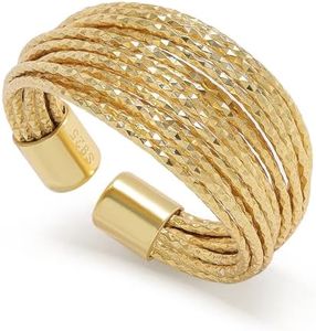 Meissa Gold Thumb Rings for Women Crossover Statement Ring Fashion Chunky Band Rings 925 Sterling Silver Stackable Gold Ring Set Wide Index Finger Ring Size Adjustable, Gold