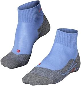 FALKE Women's TK5 Wander Short W SSO Wool Thin Anti-Blister 1 Pair Hiking Socks, Blue (Blue Note 6545), 4-5