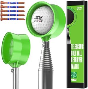 SisterAling 9ft/12ft Water Telescopic Golf Ball Retriever,Classic and Durable Stainless Steel Pick-Up Upper Grabber Tool,The Best Accessory Gift for Men and Women Golfers.(Green, 12Ft)