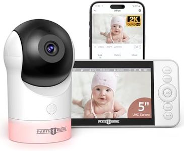 PARIS RHÔNE Video Baby Monitor, 2K UHD WiFi Camera, Night Vision, 5” Smart Baby Monitor with App Control, Motion and Cry Detection, AI Tracking, Three-Way Audio, RGB Night Light, Lullabies