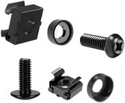 ZHPHMBM 25 Pack M6 x 16mm Rack Mount Screws and Cage Nuts with Attached Nylon Washers for Server Cabinet, Server Shelves, Routers,Audio Server Console