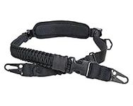 Rifle Sling 550 Paracord Gun Sling Adjustable 2 Point Sling Multi Use Shoulder Strap with Metal Hook (B)