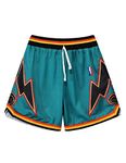 DIOTSR Mens Basketball Shorts, Athletic Graphic Shorts, Mesh Running Streetwear Shorts (Black Lightning-Green,Small)