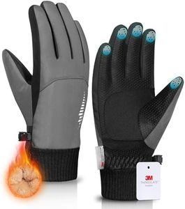 rivmount Winter Gloves Made with 3 M Insulation/Waterproof/Touchscreen for Women Men, Thermal Warm Gloves for Cold Weather Outdoor, Running, Cycling, Ski, Snow, Daily, Hiking, Gray Size XS