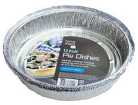 Homeshopa Aluminum Foil Pie Pan, 12 Pack Disposable Round Foil Flan Trays, Durable Air Fryers Cooking Baking Dishes for Pie, Fruit Tarts, Quiche, Food Storage Takeaway Containeres, Oven & Freezer Safe