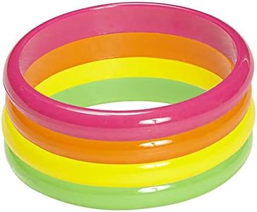 W WIDMANN MILANO Party Fashion 05845 - Bracelets néon, set de 4, bijoux, chaîne de bras, années 80, carnaval, fête à thème