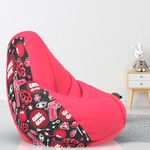 ComfyBean Bag with Beans Filled XXL- Official: Jack & Mayers Bean Bags - for Teenagers - Max User Height : 4.5-5 Ft.-Weight : 45-50 Kgs(Model: Girl Gun - H - Pink)