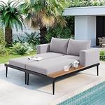 Polibi Patio Metal Daybed with Wood