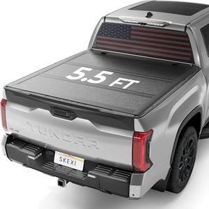 SKEXI Low Profile Truck Bed Tonneau Cover for Toyota Tundra 5.5ft Bed (66.7") 2022-2026 w/OE Rail System, FRP Hard Tri Fold Heavy Duty Aluminum Hard Folding Waterproof Fiberglass Anti-Theft 5.5 ft