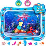 Jestilo Tummy Time Water Mat for Baby, Inflatable, Infant and Toddler Baby Play Mat Sensory Toy for Early Development Activities, Age 3 to 12 Months (Blue, JellyFish)