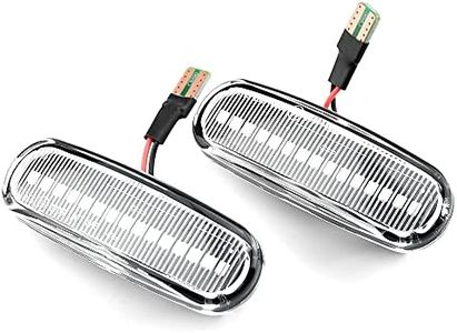 MKptopia 2 pezzi Luce di segnalazione di rotazione lampada indicatore Compatibile con Fi-at Do-blo Pan-da Ide-a S-tilo Fio-rino Mul-tipla Pun-to Q-ubo Li-nea M-usa-Bianco Vetro