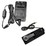 HQRP AC Adapter & Sustain Pedal compatible with Casio CTK-2080 CTK-2200 CTK-2300 CTK-3200 LK-160 LK-165 LK-240 LK-280 XW-P1 XW-G1 WK-240 WK-240 LK-247 Keyboards